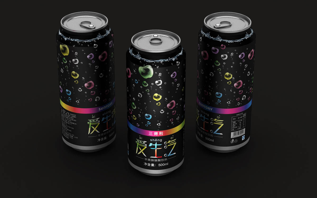 三得利碳酸饮料包装设计,上海饮料包装设计公司