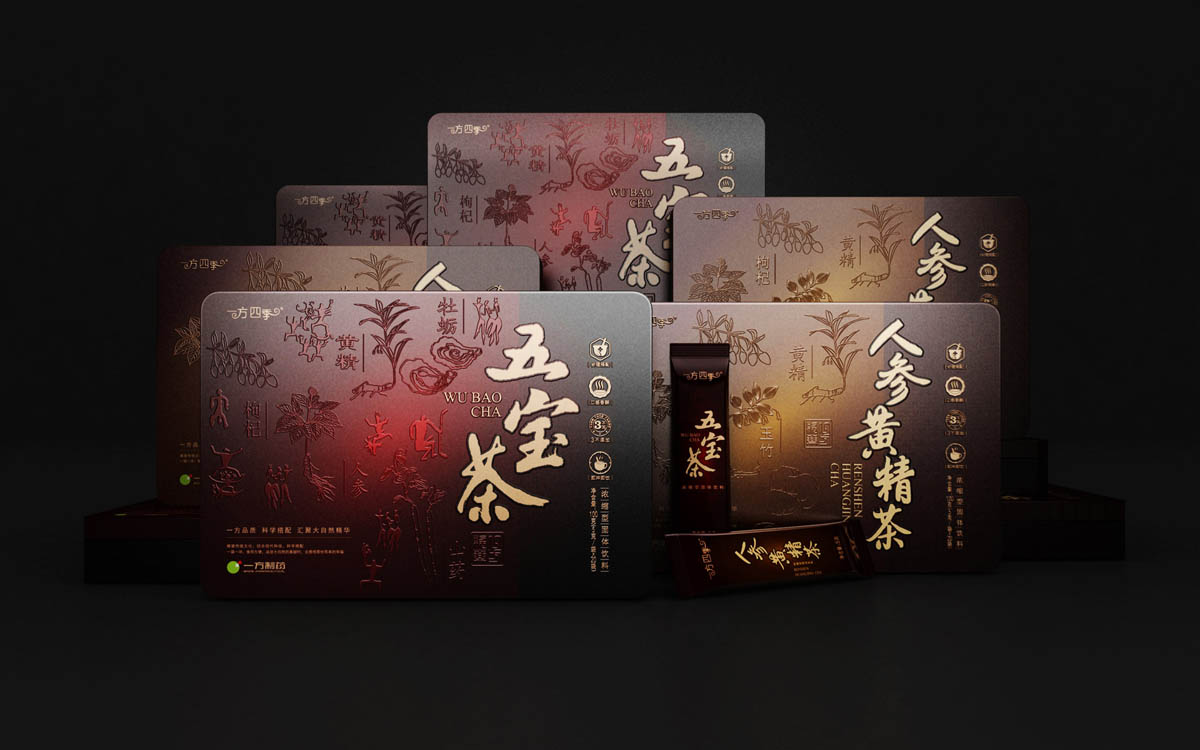 国药品质保健养生茶包装设计,保健食品固体茶饮料设计,固体饮料包装设计公司,上海包装设计公司