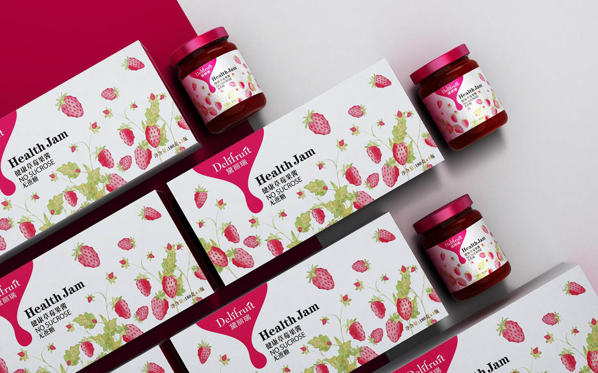 黛丽瑞浪漫草莓果酱礼盒设计，调味品包装设计公司,上海包装设计公司,食品包装设计公司