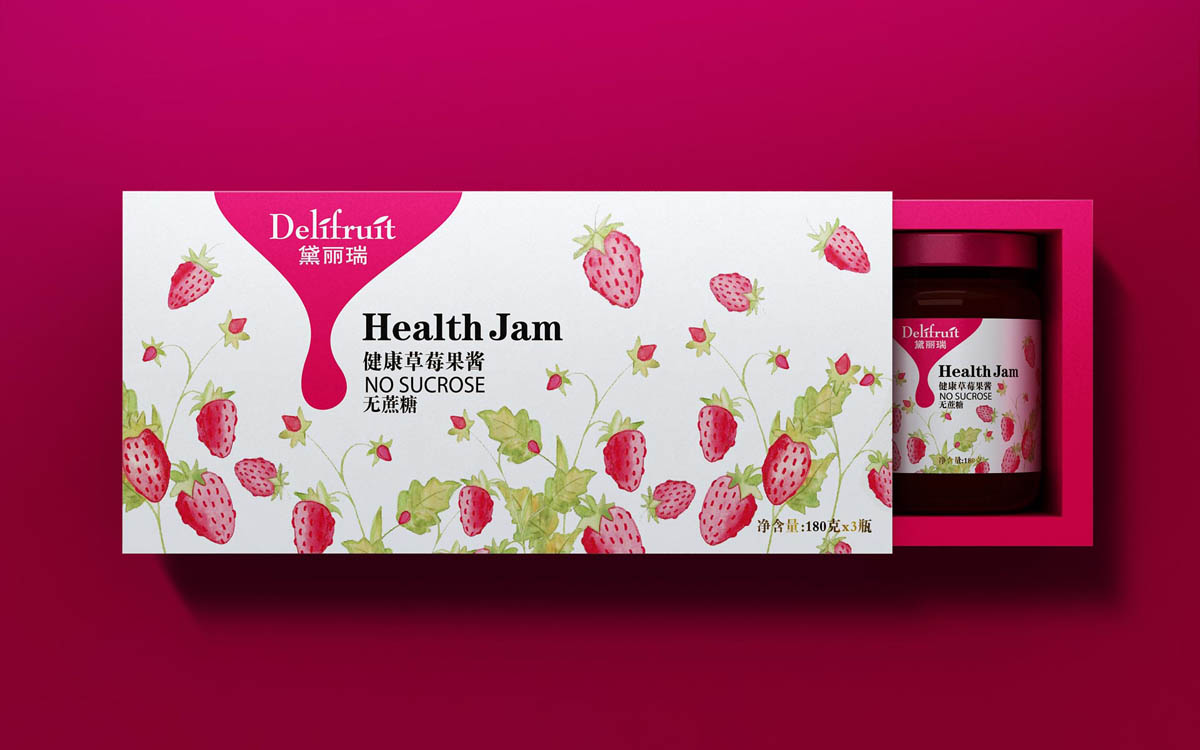 黛丽瑞浪漫草莓果酱礼盒设计，调味品包装设计公司,上海包装设计公司,食品包装设计公司