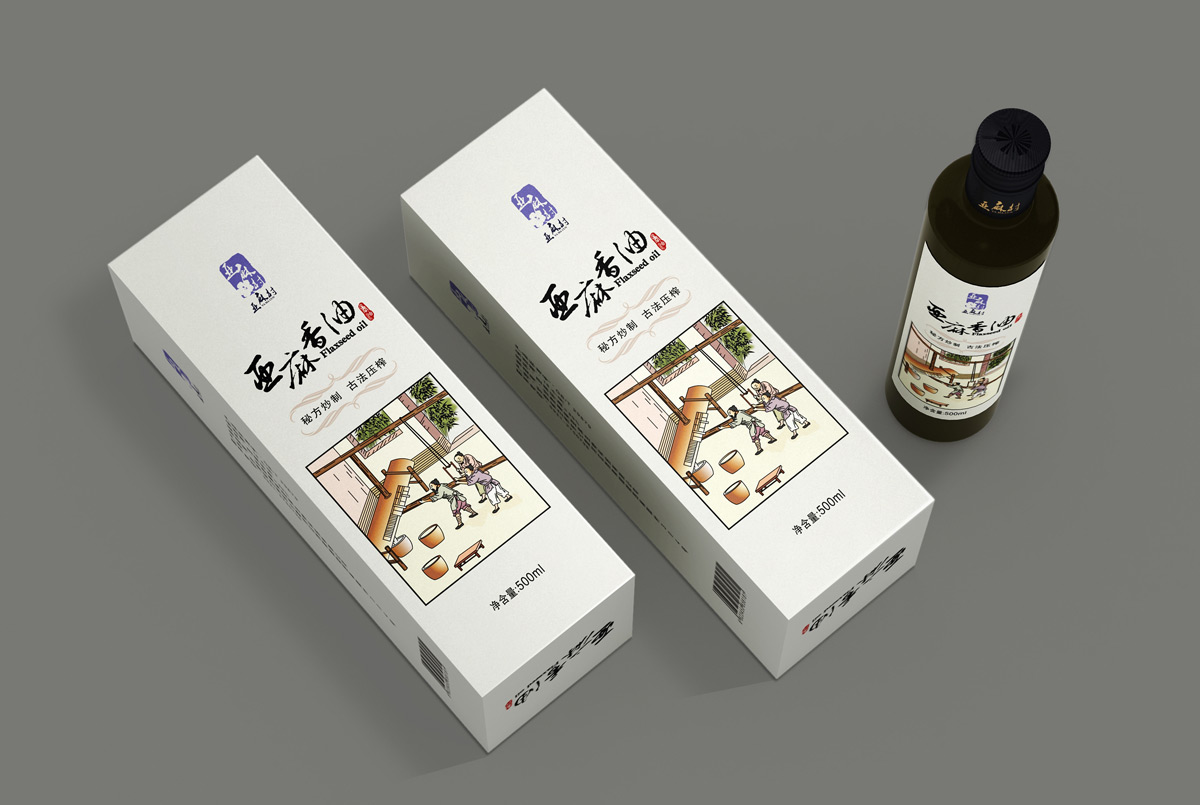 亚麻村食用油包装设计,上海包装设计公司,食品包装设计公司